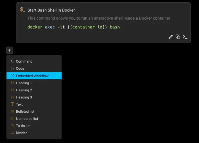 Embedding an existing workflow in a notebook.
